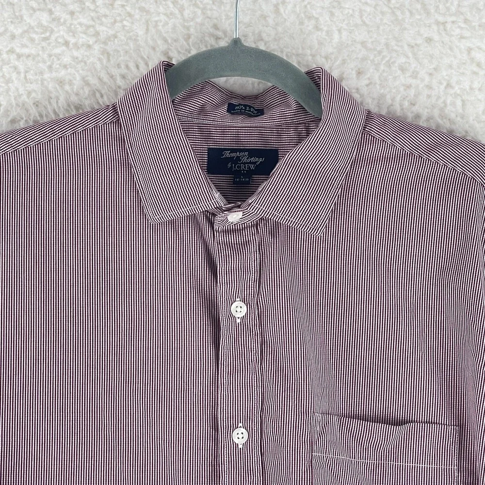 Thompson Shirtings by‎ J. Crew Red Plaid Button-Down Dress Shirt Mens Size Large